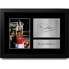 HWC Trading Bryan Robson A4 Framed parakstīts drukāts autogrāfs Picture Print Photo Display Gift Manchester United futbola faniem