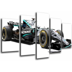 Sienas attēls Mercedes Formula 1 Car Hamilton Bottas 2017 165 x 62 cm Koka drukas XXL formāta mākslas darbu reprodukcija Ref.26562