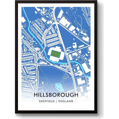 GroundDesigns Sheffield Widesday Football Gift Hillborough Stadium Art Print SWFC