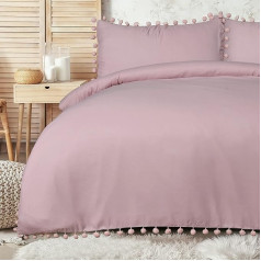 Sleepdown Pom Pom Blush Easy Care Segas pārvalka komplekts ar spilvendrānām 220 x 230 cm