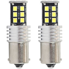 Led spuldzes canbus 2835 15smd 1156 ba15s p21w r10w r5w balta 12v 24v -01293