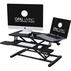 Opal Living Regulējams rakstāmgalds - stāvgalds - 32 collu - monitora statīvs - ergonomisks datora statīvs - planšetdatora un viedtālruņa turētājs - pretslīdošas kājas - palīdz uzlabot veselību