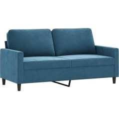 ‎Vidaxl vidaXL sofa 2 sėdimų vietų, poilsio sofa sofa su porankiais ir atlošo pagalvėlėmis, svetainės sofos dizainas, sofa su metaliniu rėmu, sėdimieji baldai, dvi sėdimos vietos, mėlynas aksomas