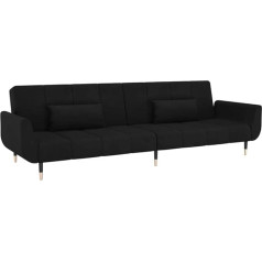 Hommdiy Sofa Bed 2-Seater with 2 Cushions Sofa with Sleep Function Velvet Suitable for Living Room Bedroom House 2-Seater with 2 Cushions Black