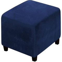 XGANGM Velvet Osmaņu aizsargājošais vāks Stools Cover Square 40 x 40/50 x 50/70 x 70/100 x 100 cm Stretch Stool Cover Aizsargapvalki Dīvāns Osmaņu Cover, tumši zils, 1XL