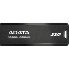 Ārējais ssd sc610 2000 gb usb3.2a gen2 melns