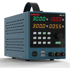 HANMATEK Laboratory Power Supply 0-30 V / 0-10 A, DC Adjustable Power Supply High Precision 4-Digit Voltage, Current, Power, Time Display, Variable Switching Digital Power Supply with PC Software and