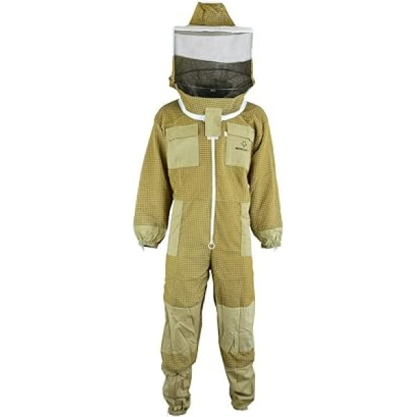 Premium Beekeeper Suit with Breathable Net for Beekeepers Bees Puncture Resistant 120 140 S M L XL XXL, M · Brown