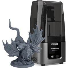 ELEGOO Mars 4 Ultra MSLA sveķu 3D printeris, sveķu 3D printeris ar 9K monohromu LCD displeju, Wi-Fi savienojamību, vieglu nolīdzināšanu, ACF atbrīvojošo aizsargplēvi, 3D printera drukas izmērs 153,36 x 77,76 x 165 mm³