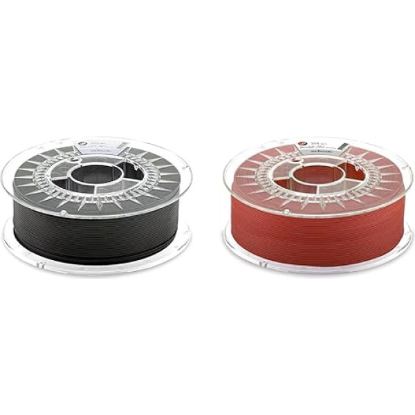 extrudr® XPETG Matte Diameter 1.75 mm (1 kg) 'Black' - 3D printeru filaments - ražots Austrijā & XPETG Matte Diameter 1.75 mm (1 kg) 'Red' - 3D printeru filaments - ražots Austrijā