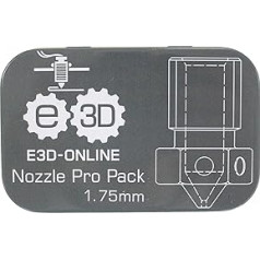 Originalių E3D purkštukų pakuotė 0,15 mm, 0,25 mm, 0,4 mm, 0,6 mm, 0,8 mm grūdinto plieno, dengto vario ir žalvario purkštukai, skirti V6 HotEnd 3D spausdintuvui (1,75 mm)