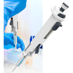 SNBGRYE Labor-Dauerdispenser, Einstellbare Pipette Mit Variablem Volumen, Mit 1-5ml Spitze, Getriebefenster, 5 Einstellbare GäNge, Kontinuierliche Dispensierung 48 Mal