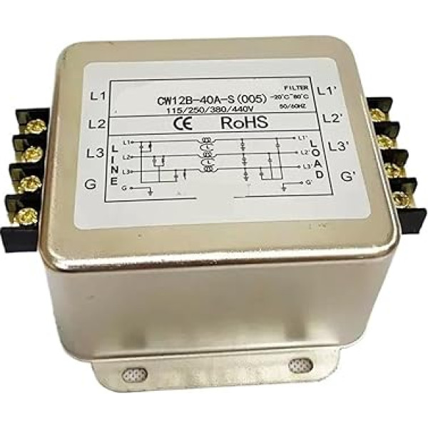 CW12B-3A/6A/10A/20A/30A/40A-S 005 Drei Brand- und ein Erdungsklemmenblock-Leistungsfilter, 380 V, dreiphasig, dreiadrig(40A CW12B-40A-S 005)