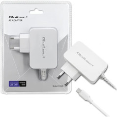 Barošanas avots 65 W | 5-20,3 V | 2-3,25 A | usb c tips | pd | balts