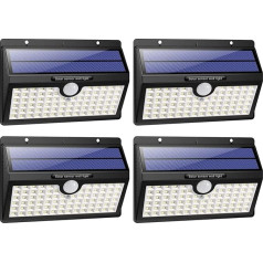 HETP Saules lampas ārtelpām, [Pack of 4] 78 LED saules gaisma ārtelpām 180° Super spilgta saules gaisma ar kustības sensoru Drošības sienas gaisma 3 režīmi Ūdensizturīgs sienas apgaismojums Dārzs