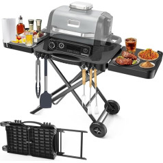 Denmay Grilu galda ratiņi Weber Q100 Q200 Q300 Series, Enders Urban, Nexgrill, Ninja Woodfire Grill, Ooni, Solo Stove, Burnhard Wayne, grilu statīvs ar riteņiem vairumam portatīvo grilu