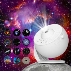 FlyLily Galaxy Projektor, 12 in 1 Planetarium Galaxy Star Projektor für Schlafzimmer, 360° drehbarer Galaxie-Stern-Nachtlicht-Projektor für Kinder, Heimkino, Decke, Raumdekoration