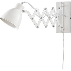 Lindby izvelkamais sienas lukturis, sienas gaisma, nakts lampa ar šķērveida roku, 1 x E14 Max. 40 W, bez spuldzes, lasīšanas lampa, grozāma, grozāma, šķēres lampa