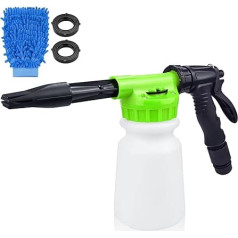 Snow Foam Gun for Hose 1000ml Green High Pressure Hose Spray Gun Adjustable Foam Density Snow Foam Lance for Cleaning Car Garden Pet Bath Window