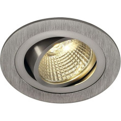 SLV NEW TRIA 77 I Downlight aluminium 3000K rund, Einbauleuchte, Einbauspot, Deckeneinbauleuchte, Spot, Deckenspot, Einbaustrahler, Deckenstrahler, Wohnzimmer, Badezimmer