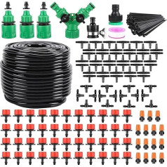 Tropfbewässerungssystem, Garten-Tropfbewässerungs-Set, 0,64 cm, Rohling, Tropfen-Set, automatisches Bewässerungsausrüstungs-Set für Garten, Gewächshaus, Blumenbeet, Terrasse, Rasen (4,5 m)