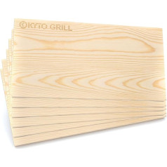 Kyto 6 ciedra koksnes kūpinātāju grila plākšņu komplekts 30 x 15 x 1 cm Grilēšanas dēlis Laša grilēšanas dēļi zivju kūpināšanai Gaļas dārzeņu kūpināšanai