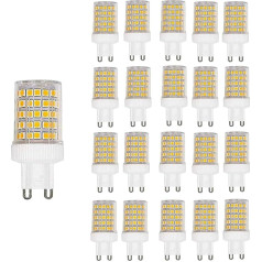 GOUGEER 20 G9 10 W LED spuldžu iepakojums G9 100 W halogēnās spuldzes G9 1000 lūmenu, silti balta, 3000 K, keramiska pamatne, nedimatējoša spuldze mājas apgaismojumam, G9 kapsulas spuldzes