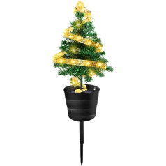 Cymwer Weihnachtsbaum-Solar-Gartenlicht, Spiralschnur for Garten, Rasen, Park (warmes Licht)