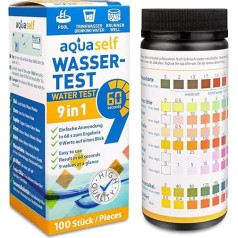 Aquaself 9 in 1 ūdens tests - 50 gabali dzeramā ūdens testa sloksnes ūdens kvalitātes pārbaudei