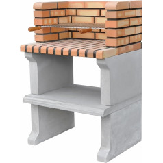 Movelar Sines Short Vorgefertigter Grill für Holz und Kohle, Modell Sines Short (Grau, Orange, 72,5 x 58 x 114 cm), Ref: 3517 - Lietošana ārpus telpām