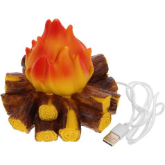 HOLIDYOYOYO Miniature Campfire LED Fake Flame Lamp Fire Lamp 3D Flickering Fire Flame Mākslīgā Campfire Dollhouse Fire Pit Fire Resin Fire Campfire modelis