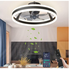 YOCOMO Griestu ventilators ar apgaismojumu LED dimmable ventilatora lampa Ventilatora lampas ar tālvadības pulti Timer klusa moderna griestu ventilatora gaisma dzīvojamai istabai Guļamistaba Ēdamistaba