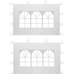 CiCixixixi 2 lapenes sānu paneļi ar PVC logu, 2 x 3 m ūdensizturīgs, Oksfordas audums 210D salokāms ūdensizturīgs svētku telts ar logu dārza lapene, āra, pusei