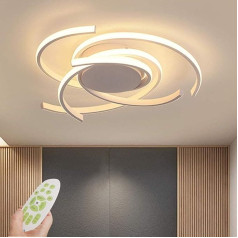 minifair Modern LED dimmable griestu gaisma ar tālvadības pulti Virtuves salas lampa Ēdamgalds Creative Spirālveida ziedu formas dizains Metāla akrila griestu lustra apgaismojums, balts