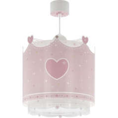 Dalber Lampa Bērnu istabas lampa, Bērnu lampa, Piekaramais apgaismojums, Griestu gaisma, Bērnu istaba, Little Queen Crown Pink, 61102, E27