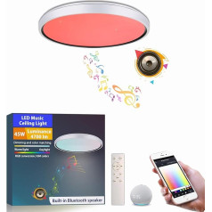 CHYSONGOODS 36 W 38 cm 15 Inch Square Ceiling Light LED with Bluetooth Speaker App Remote Control Dimmable Colour Changing Ceiling Light Bedroom Bathroom Living Room