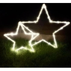 LED Acryl Outdoor Sterne, Timer, Batteriebetrieb, stehend im Garten oder hängend an der Tür, Ø 40 und 57 cm Weihnachtsbeleuchtung Gartendekoration 11079...