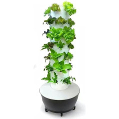 KKMNDE 6 līmeņu 36 podu hidroponiskā dārza audzēšanas sistēma Hydroponic Tower Aeroponic Growing Kit ar mitrināšanas sūkņa adapteri Akvaponiskā stādīšanas sistēma