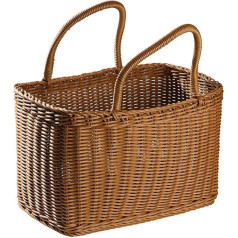 FOMIYES Picnic basket: rattan woven basket with handles made of wicker woven picnic basket, artistic handbags for shopping, market, picnic, bag summer beach bag