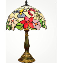 Lywins 12 collu E27 galda lampa Eiropas Retro Creative Tiffany guļamistabas nakts lampa Dzīvojamā istaba Mācību bārs Kafejnīca Kāzu istaba