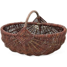 Weidenprofi Oval Wicker Harvesting Basket with Handle Size 55 x 40 x 20 cm