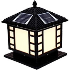 WFZRXFC Quadratische Retro-Form Design Außenpfostenleuchte LED Solar IP65 Wasserdichte und regensichere Pfostenlaterne Geeignet für Deck Garten Rasen Villen Säule Scheinwerfer