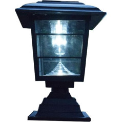 WFZRXFC Intelligent Light Control Solar Post Light Black ABS plastmasas āra post laterna IP65 ūdensizturīgs un lietus necaurlaidīgs apgaismojuma kolonnas lampa, kas piemērota terases klājumam Dārza ielu atbrīvotāji