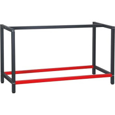 Wiltec Workbench Frame 150 x 57 x 81 cm Made of Steel, Workbench Frame in Anthracite Red, Table Frame Max. 200 kg as Workbench, Work Table & Sideboard