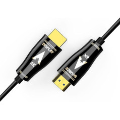 HDMI optiskās šķiedras kabelis 15 m 4k 60Hz HDMI kabelis HDR D-olby Vision Atmos YUV4:4:4 8bit, 18G/bps 3D eARC CEC, HDCP 2.2 ar HDMI aktīvo kabeli Cinka sakausējuma īpaši plāns un elastīgs AOC50