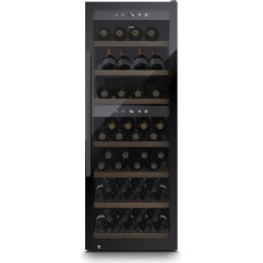 CASO WineExclusive 126 Smart - Design Wine Fridge for up to 126 Bottles - Two Separate Temperature Zones Adjustable from 5°-20°C for Red and White Wine, LED Illuminated, with Wi-Fi Module and App