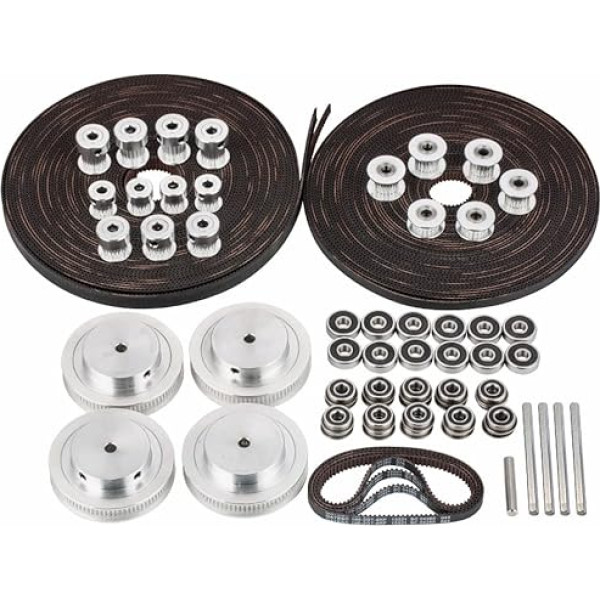 Corexy Motion Parts GT2 LL-2GT RF atvērta josta 2GT 16T 20T 80T skriemelis 188mm jostas vārpstas gultnis F695-2RS 625 2RS saderīgs ar Voron V2.4 3D printeri (300mm versija)