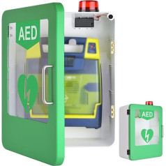 AED-defibrilators-Aufbewahrungsschrank, AED-Defibrillator-Aufbewahrungsschrank mit Schlüssel und Alarm, wandmontierte AED-Alarmbox aus Stahl, Doppelschaltersteuerung, für die meisten AED-Modelle, Home