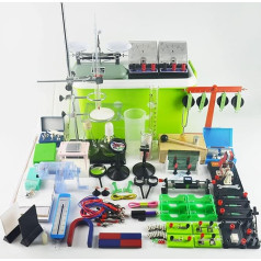 ATAAY Physik-Experimentiergeräte-Set, Schüler verwenden Testbox, Schaltung, Elektromechanik, Optik, Akusto-Thermik, Magnetismus, Experimentiergeräte, Lehrmittel