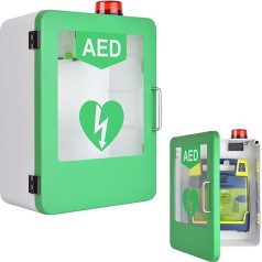 HSRG AED defibrilatora glabāšanas skapis, sirds defibrilācijas signalizācijas skapis ar signalizācijas sistēmu, pirmās palīdzības skapis, piemērots lielākajai daļai AED modeļu, mājām, skolām, klubiem